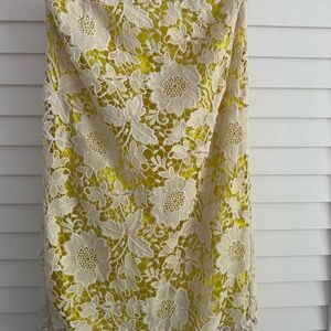 By Malene Birger Neon Yellow and lace  Pencil Skirt